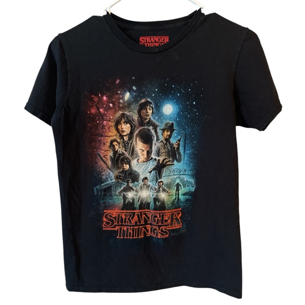 Stranger Things Unisex Small 100% Cotton Black Netflix T-Shirt